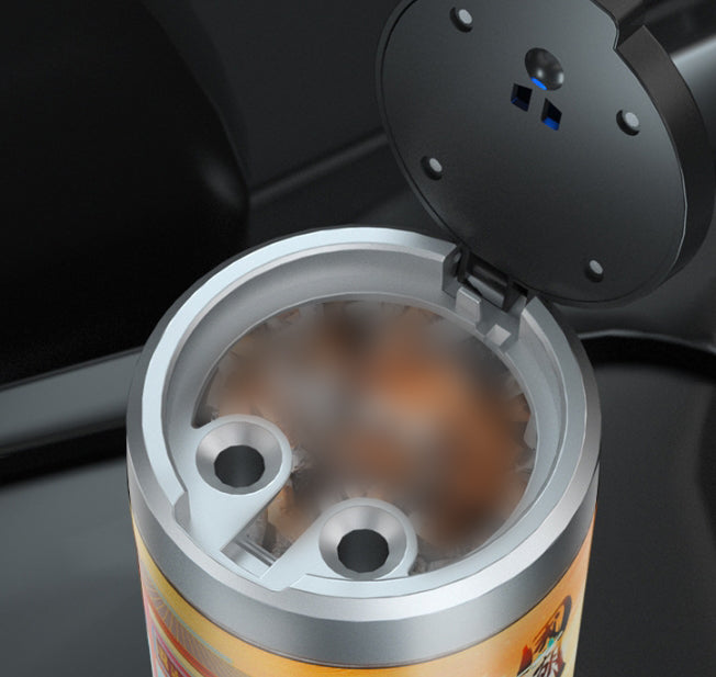 Portable car ashtray with lighted led