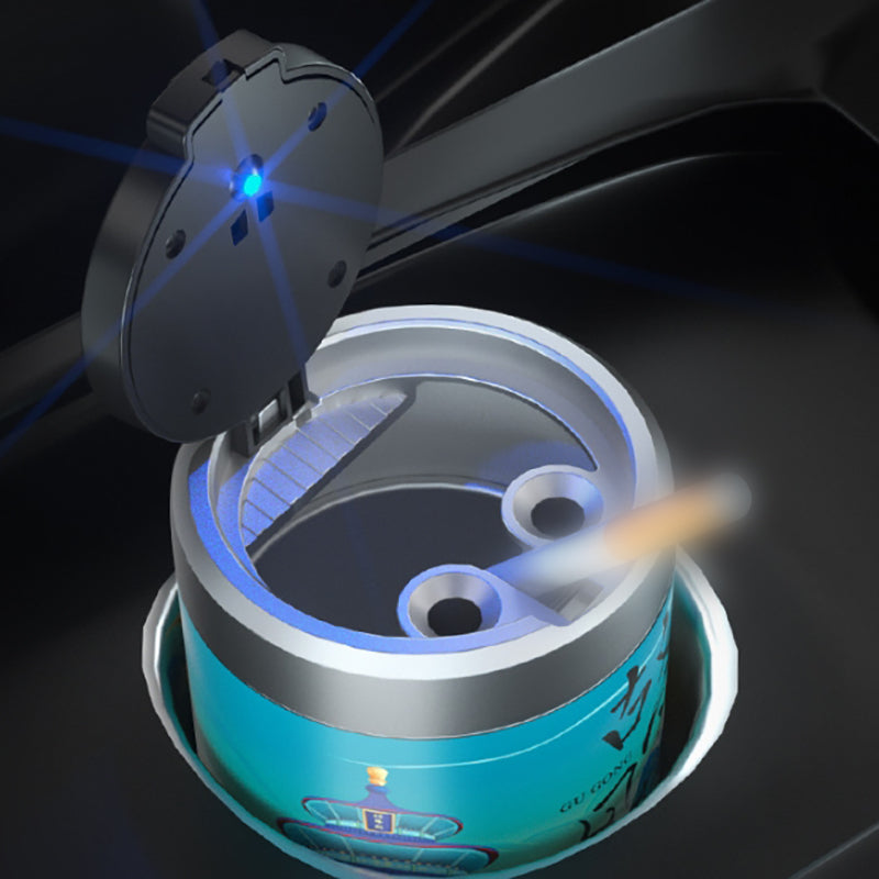Portable car ashtray with lighted led