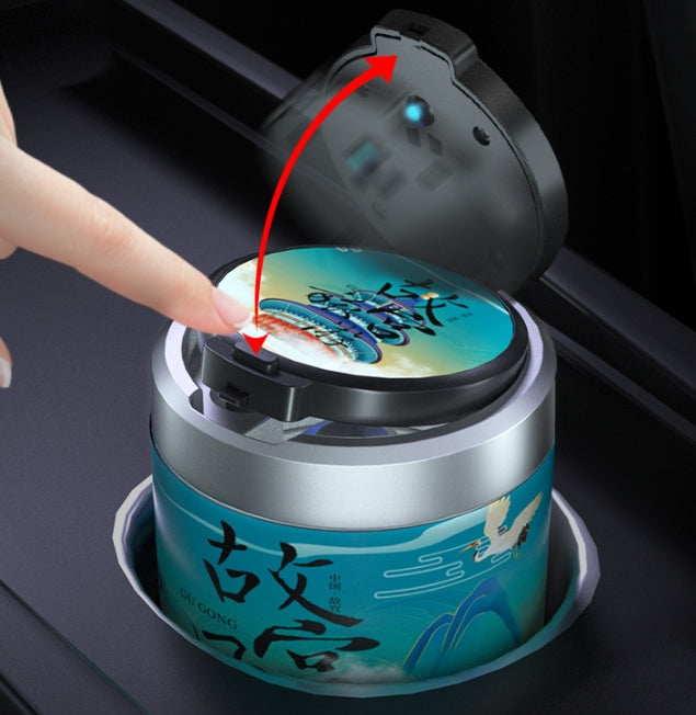 Portable car ashtray with lighted led