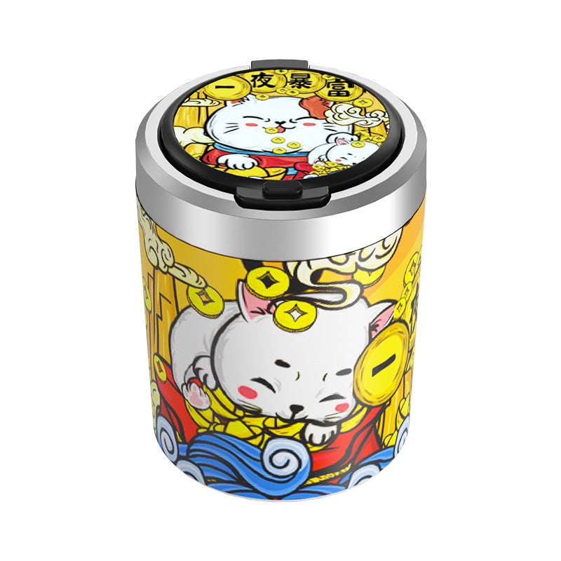 Portable car ashtray with lighted led