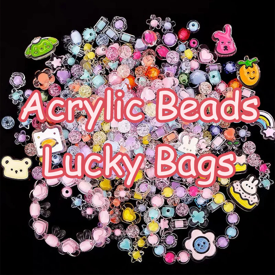 Acrylic Beads Lucky Bags - Open in Live - Bigger Hole for Pen Chain DIY