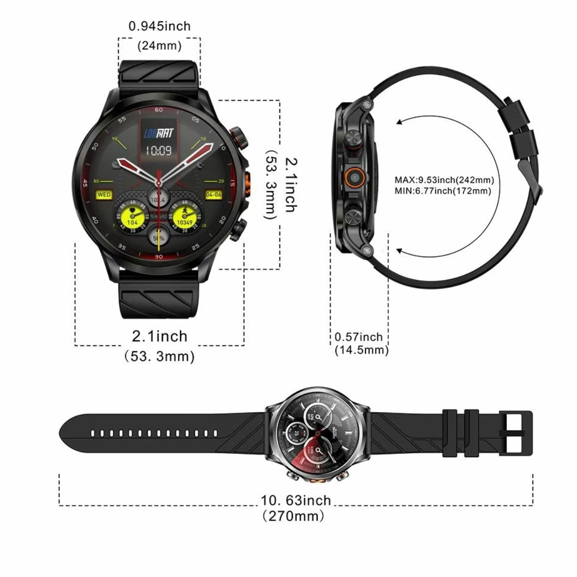LOKMAT Multifunctional Smart WatchFashionable Digital Watch with 200w Camera,Smart Watch with Multiple Sports Modes for Men & Women