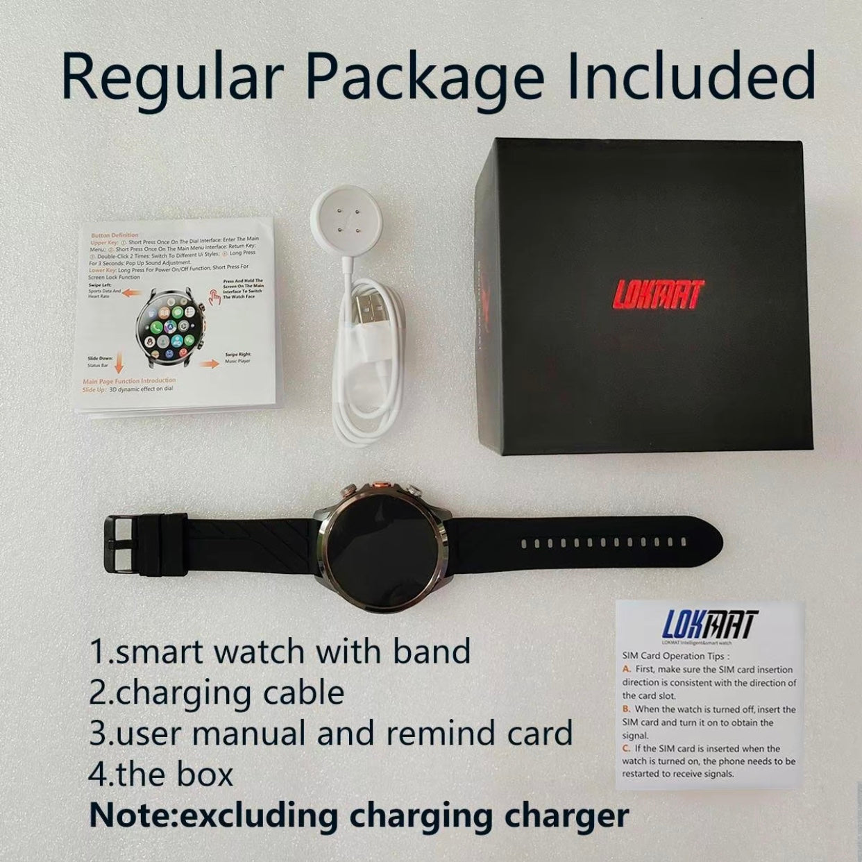 LOKMAT Multifunctional Smart WatchFashionable Digital Watch with 200w Camera,Smart Watch with Multiple Sports Modes for Men & Women