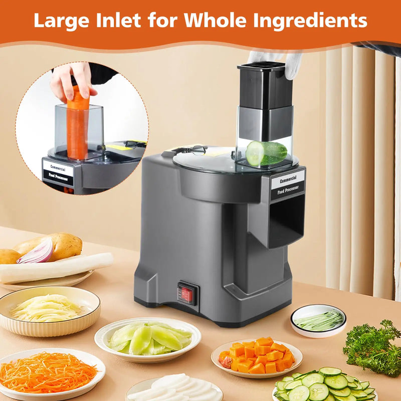 4 in 1 Commercial Vegetable Dicer Chopper, Electric Potato Cutter Automatic Onion Slicer& Shredder with 4 Blades