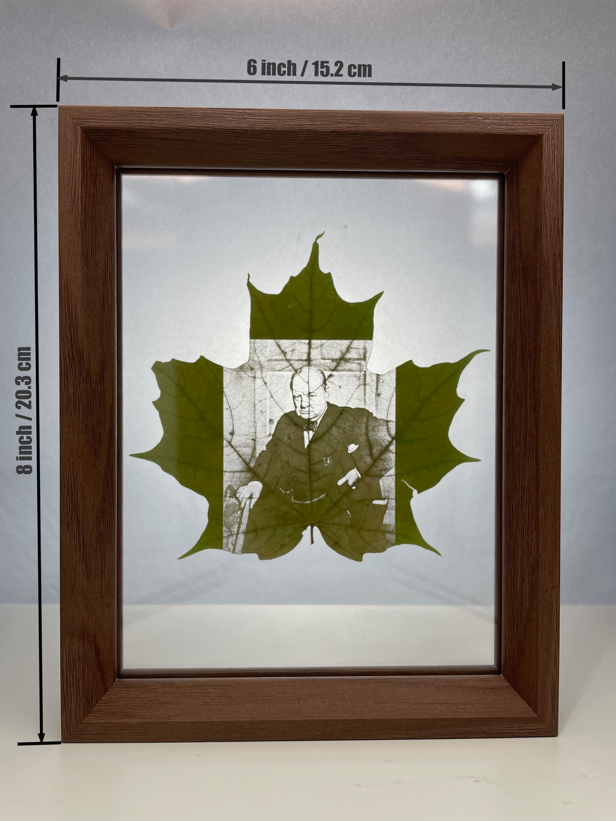 Custom Photo on Maple Leaf, Engraved Photo on Leaf, Custom Home Decor, Personalized Portrait from Photo as Long Distance Gift with wooden frame