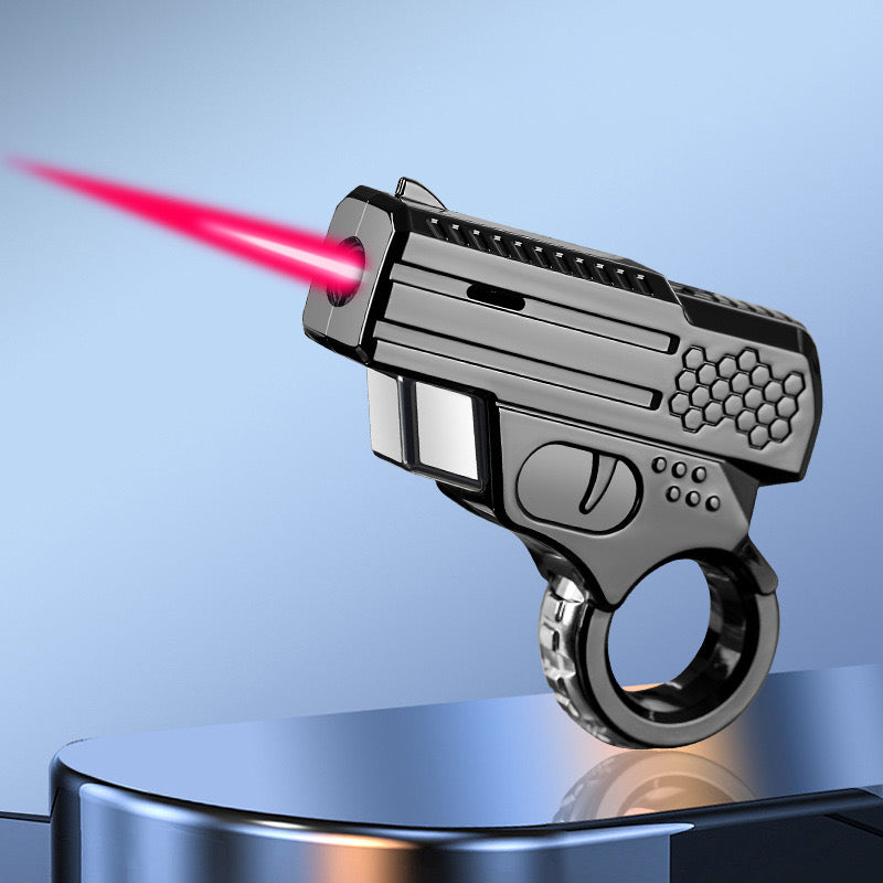 Mini pistol windproof lighter inflatable pink flame gift for boyfriend