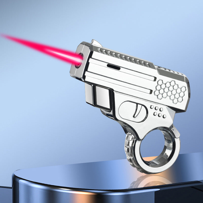 Mini pistol windproof lighter inflatable pink flame gift for boyfriend
