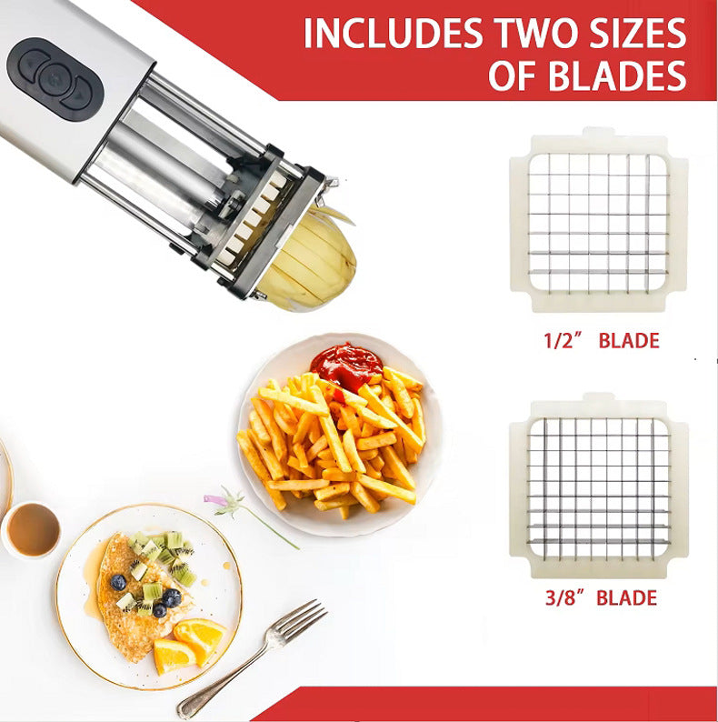 Electric French Fry Cutter with 3/8″ & 1/2″ Blades