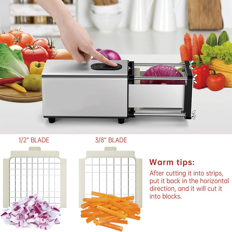 Electric French Fry Cutter with 3/8″ & 1/2″ Blades